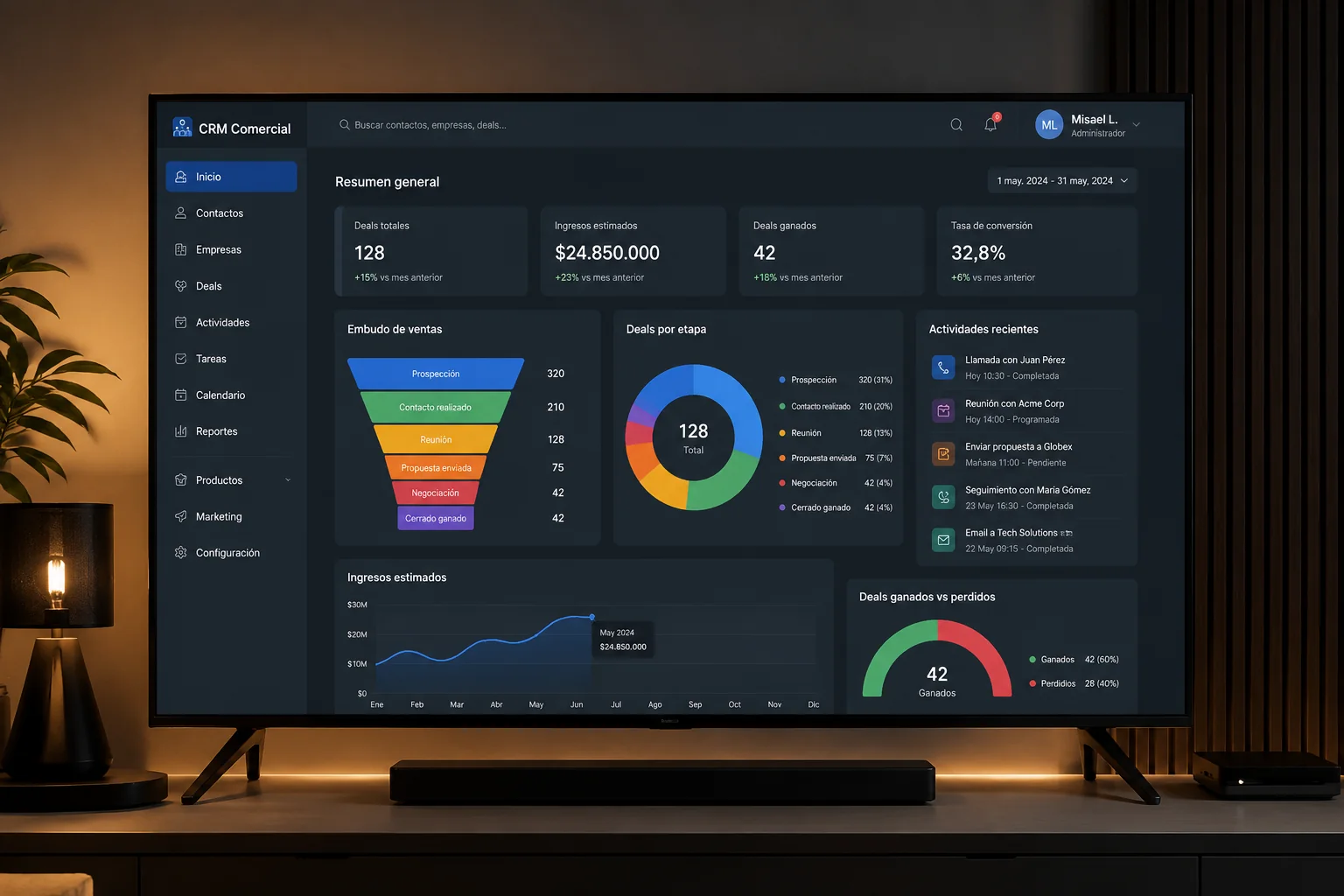 Captura del proyecto CRM Comercial